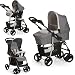 New Hauck shopper SLX Trio Travel System pushchair Carrycot Carseat Stone/Grey+RAINCOVER