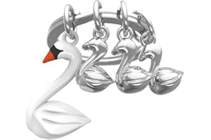 O META[L]MORPHOSE METALMORPHOSE - Porte-clés Cygne blanc et ses 3 bébés argentés - MTM112-01