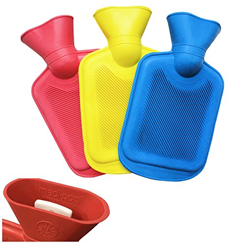 Medipaq® Mini Hot Water Bottles - 3 Pack - One of Each Colour