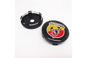 XLUCBS 4 Pezzi Auto Coprimozzi Tappi Lega Alluminio, per Fiat 500 Abarth Scorption 60mm Decorativo Emblema Coprimozzo Accessori