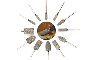 KSJEHW 14 Stücke Gummi Frässtifte Schleifstifte Kompatibel mit Dremel Rotary Tool Zubehör für Stein Glas Keramik Schnitzen,Schleifen,Polieren,Gravieren,Bohren