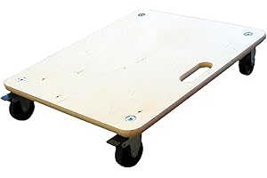 HSI PROFESSIONAL HSI Transportroller Schwerlast bis zu 300 kg 600 x 500 mm - Blockierbarer Möbelroller ohne Wegrollen, Rollbrett mit harten Rollen, Transportwagen für Möbel oder Waschmaschine, Mit Tragegriff