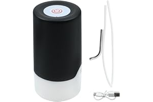 Tiardey Pompa Acqua in Acciaio Inossidabile, Interruttore Acqua Potabile USB Ricaricabile con 1 Cavo di Ricarica, Pompa Elettrica Portatile per erogatore di Acqua