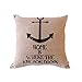 Produktbild Elviros Dekorativ Baumwoll Leinen Mix Kissenbezug 45 x 45cm-Vintage Anker