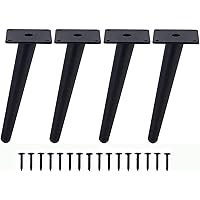 FOGAWA 4x Schräge Möbelfüße 15cm Schwarz-Gold - Metall Beine Für Sofa & Möbel