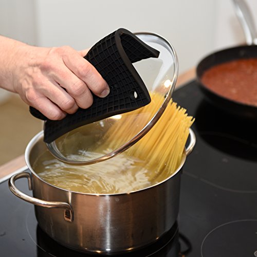 Coastee Premium Topf-Untersetzer / Topflappen / Pfannenschoner aus Silikon – 4 Stück im Set – hitzebeständig, spülmaschinenfest, modernes und schlichtes Design – schwarz - 4