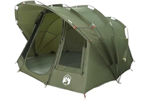 vidaXL Tienda de Pesca 5 Personas Impermeable Verde Oliva, Tienda de campaña, Refugio de Pesca, Refugio de Camping, Tienda de Camping