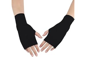 DWE Winter Handschuhe Fingerlose, Damen Halb Fingerlose Handschuhe, Gestrickte Halb Fingerlose Fäustlinge, Warm Fingerhandschuhe Fingerlos…