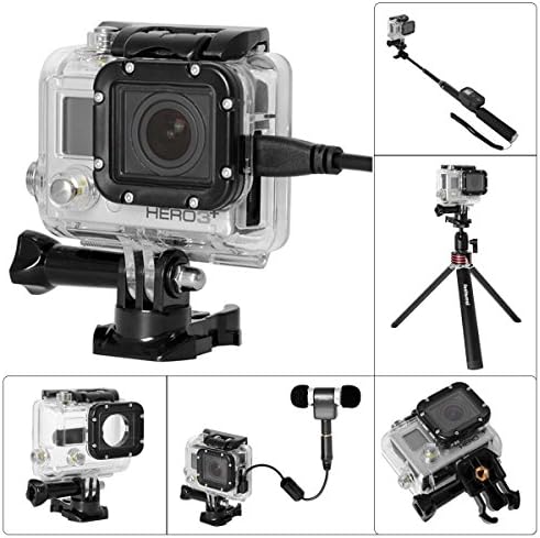 Fantaseal® 8-in-1 Protective Housing Kit for Gopro Skeleton Housing GoPro Protective Case GoPro Protective Housing GoPro Shell Case Kit w/ 2-in-1 Buckle Clip + Wrench + Lens Cap + Lens Cloth + Safety Rubber for GoPro Hero 4 Black / Hero3+ Black, Hero3+ Silver, Hero3+ White / Hero3 Black, Hero3 Silver, Hero3 White (NOT SUITABLE FOR GOPRO HERO4 SILVER)