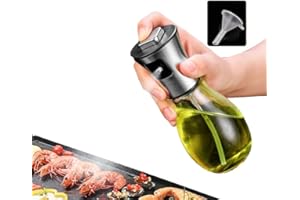 ATB-GIFT 200ML Vidrio botella de spray de combustible, Spray Aceite Cocina, Botella De Spray De Aceite De Oliva para cocinar/Ensalada/Hornear Pan/BBQ/Cocina