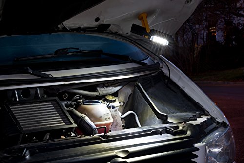 Brennenstuhl LED Taschenlampe mit Batterie / SMD LED Handleuchte mit 8 + 1 hellen SMD-LEDs (4 Stunden Leuchtdauer, drehbarer Haken, Magnet) Farbe: schwarz/gelb - 4