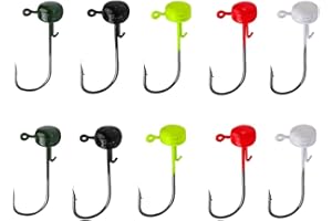 GIERZIJIA Lot de 10 hameçons souples à tête plombée 2,8 g/3,5 g/4,6 g/7 g pour pêche en eau douce et salée