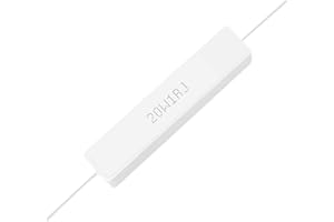 Chanzon 10 piezas 20W Resistencia de cemento 1 Ω ohm Componente electrónico de resistencia de potencia de alta precisión ±5% Tolerancia Inducción bobinada 1R