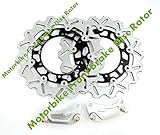 Ajuste para Yamaha XP T-MAX 500 2008-2011 Cantidad: 1 par (2 unidades de disco + 2 piezas de kit). Color: como el que se muestra en la imagen. Material: aleación de aluminio. Anillo interior y anillo exterior de acero inoxidable. Diámetro exterior: 11 3/4. Diámetro interior: 5 1/8 Grosor: 4,5 mm.