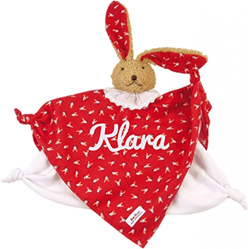 Preisvergleich Produktbild Käthe Kruse 74849 - Schmusetuch Hase mit Namen bestickt