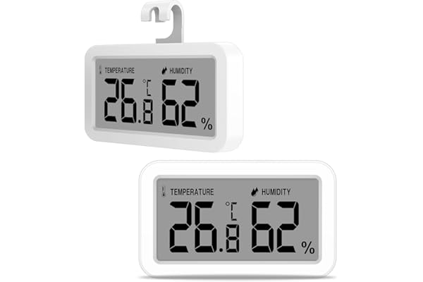 Elitech TM-2 - Termómetro para frigorífico, control de temperatura y humedad, fijación magnética y gancho, ahorro de energía, ideal para congelador, despensa, frigorífico