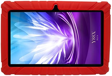 Transwon 7 Inch Anti Slip Silicone Case for Alldaymall Tablet 7 Inch, Tecwizz 7 Inch Kids Tablet, Dragon Touch Y88X Plus 7 Inch, Yuntab Q88, iRULU eXpro X1S 7, Noza Tec 7 Inch, Haehne MiniPad 7 - Red
