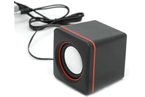 Dhouse USB Computer Speakers Mini Compact PC Stereo Speakers Multimedia USB Auxiliary Power Subwoofer for Computer Desktop Laptop PC Universal Black