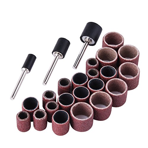TILY 66 Stück Drum Sanders Set 60-teilig Schleifen Bands und 6 Stück Drum spannfuttern - 5