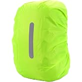 HYCOPROT Waterproof Backpack Cover with Reflective Band, 8-80L Reflective Rain Protector, Rain Cover for Backpacks for Hiking