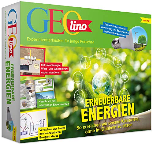 FRANZIS GEOlino Erneuerbare Energien | Mit Solarenergie, Wind- und Wasserkraft experimentieren | Baue Dein eigenes vollfunktionsfähiges Kraftwerk | Ab 10 Jahren