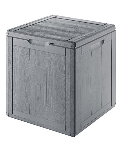 Aufbewahrungsbox "WOOD FINISH", grau, lt. 90, cm 43x44,5x51h. Kissenbox
