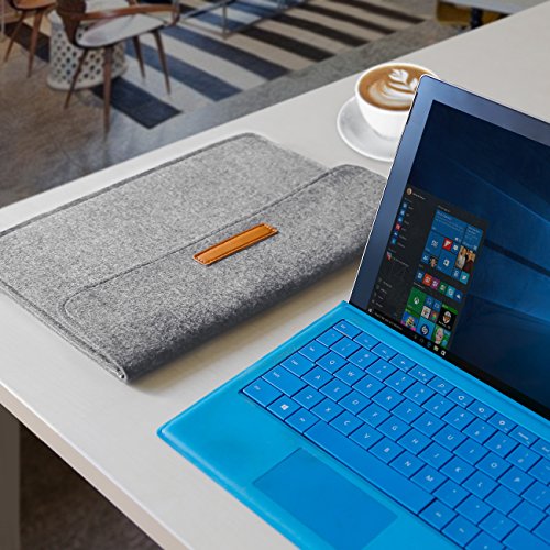 Inateck Tasche Microsoft Surface Pro 3/4 Tablet Hülle Ultrabook Laptoptasche, kompatibel mit iPad Pro 12,9″ und das neue 13“ MacBook Pro Late 2016, Grau - 4