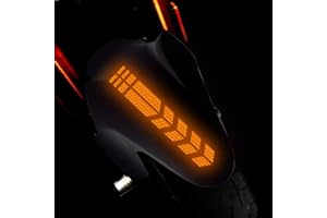 Leniutor 1 paio di adesivi riflettenti per parafango anteriore per moto, universale, in vinile, per auto, con strisce di avvertimento di sicurezza, adesivi per esterni (arancione)