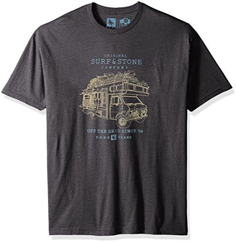 HippyTree Men's Wayward Tee, Small, Heather Charcoal