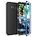 Produktbild CE-Link Kompatibel mit Samsung Galaxy S8 Hülle Glas mit Magnetisch Panzerglas Rückseite Durchsichtig Handyhülle Transparent Hard Case Ultra Slim Dünn 360 Grad Full Body - Blau + Schwarz