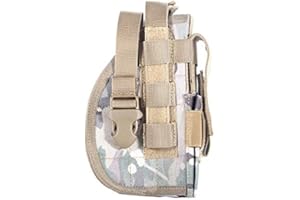Gexgune Funda de Pistola táctica Universal Mano Derecha Molle Pistola de Pistola Airsoft Cinturón de Cintura Funda Negro Tan Verde Multicam para Mano Derecha (5 Colores Opcionales)