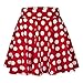 Produktbild Riou Karneval Kostüm Fasching Kostüm Damen Tellerrock 50er Retro Petticoat Unterrock Knielange Punktdruck Ballett Tutu Rock Mit Tüll Tanz Kurz Röcke für Party Rockabilly Kleid Zubehör (S, Rot B)