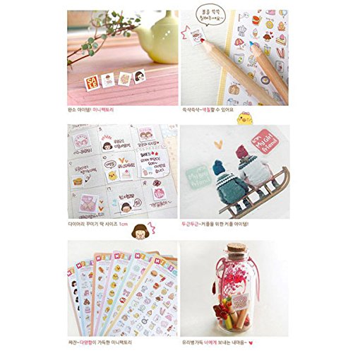 4 Blatt Niedlichen Mini Sticker Planner Kalender Tagebuch Notizbuch Aufkleber Dekoration (LOVE) - 4