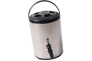 SUPYINI Distributeur de boissons isotherme en acier inoxydable 304 8 litres - Distributeur de boissons chaudes et froides - Seau double couche - Noir - 8 l