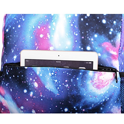 Ivystore Sternenhimmel Noctilucence Casual Unisex Schule Umh  ngetasche wasserdicht Laptop Rucksack mit USB-Ladeanschluss Rucksack mit 1   frei Federm