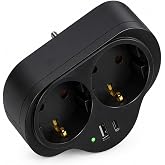 Golyat 2'li Priz, USB ve Type-C Girişli, Topraklı, İkili Priz &Ccedil;oklayıcı, 16A 250V, 2P+2E, &Ccedil;ift &Ccedil;ıkışlı, Elektrik Priz Adapt&ouml;r