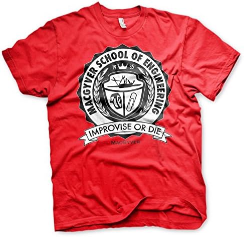 Officially Licensed Merchandise Macgyver School Of Engineering T-Shirt(Red), XX-Large