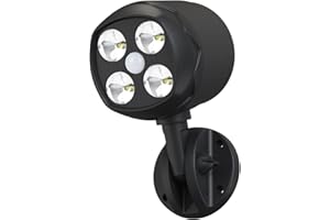 Motion Sensor Outdoor Lights, Quiltered Battery Operated Outdoor Lights, 600LM Motion Detector Lights for Outside, 6000K LED Security Light Battery Powered Spotlight for House Wall, Black(1 Pack)