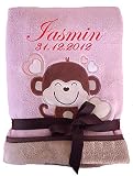 Niedlich weiche Babydecke mit Namen bestickt - 7