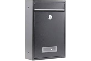 GENERIC Arboria Galvanised Square Postbox - Metal Mail Letter Box