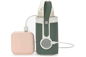 PUNELE Portable Baby Bottle Warmer,Bottle Warmer Bag,Cordless Smart Travel Bottle Heater for Breastmilk Milk Water,USB Powered Fast Baby Milk Warmer for Travel Home Use Temperature