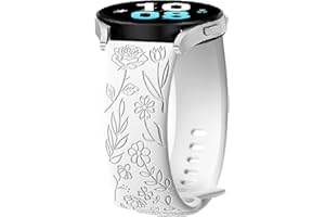 FYISWHO Pasek do zegarka Garmin Vivoactive 4S / Venu 2S / Venu 3S / Vivomove 3S, Forerunner 255S Music/265S, 18 mm kwiatowy silikonowy sportowy pasek zastępczy do Huawei Watch GT 4 41 mm