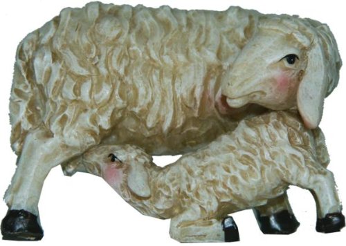 Mutterschaf mit Lamm, geeignet für 15 bis 20cm Figuren