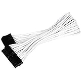 SilverStone SST-PP07-MBW - 30cm Carte mère 24pin vers 24pin Cable d'extension manchonné, blanc
