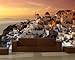 Produktbild selbstklebende Fototapete mit Winter SALE "Santorini im Abendrot - Griechenland" 150x100 cm - Tapete mit Kleber – Wandtapete – Poster – Dekoration – Wandbild – Wandposter – Wand – Fotofolie – Bild – Wandbilder - Wanddeko
