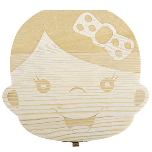 Mogoko [Deutsch Version] baby Kinder Original Holz Haar Milchzahndose Milchzähne Zähne box Kasten Souvenir Aufbewahrungsbox-Kundenspezifische Gravur - 2