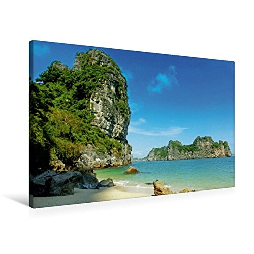 Premium Textil-Leinwand 90 cm x 60 cm quer, Ein Motiv aus dem Kalender Halong-Bucht - Vietnams Weltnaturerbe | Wandbild, Bild auf Keilrahmen, ... Leinwand, Leinwanddruck (CALVENDO Natur)