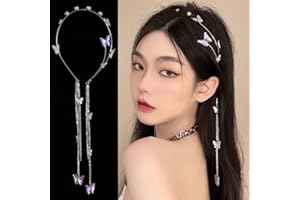 BSLVWG Strass Wassertropfen Kopf Kette Silber Headwear Kristall Stirn Stirnband Hochzeit Braut Haar Kette Headpiece Pageant Kostüm Haar Zubehör für Frauen und Mädchen (01)