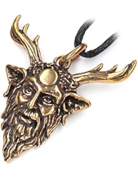 Cernunnos keltischer Schmuck Anhänger Bronze, Kettenanhänger Länge mit Öse: 3.2 cm, inkl. Band, keltischer Gott...