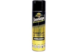 SOVEREIGN AEROSOLS Sovereign Car Home Turbojet Blast Air Freshener Sanitiser BUBBLEGUM Spray Blast Can